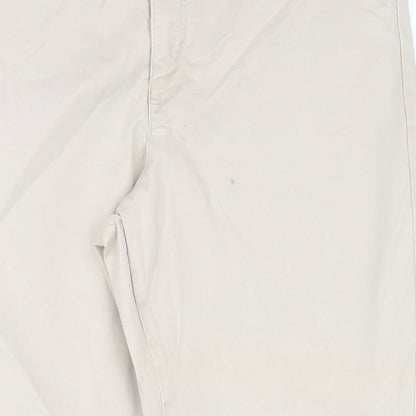 Lee Cooper Mens Beige Cotton Chino Trousers Size 34 in L29 in Regular Zip