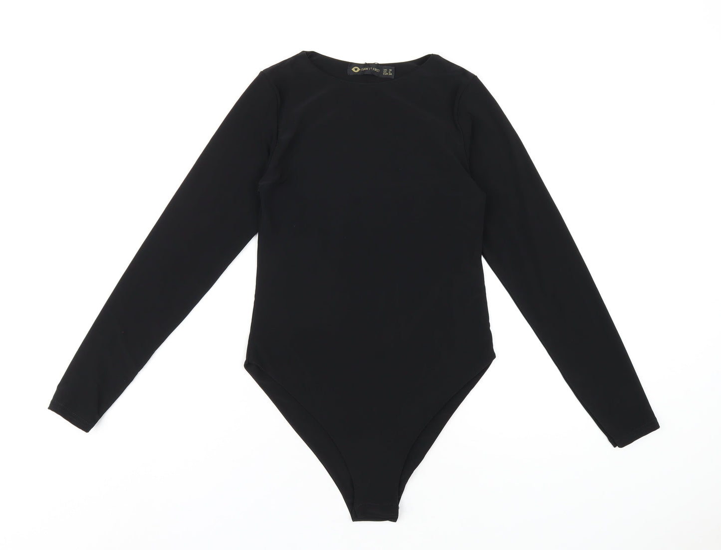 I SAW IT FIRST Womens Black Polyester Bodysuit One-Piece Size 10 Snap