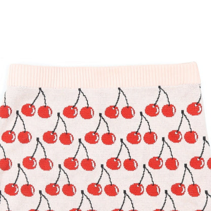United Colors of Benetton Girls Pink Geometric Cotton Mini Skirt Size 10-11 Years Regular Pull On
