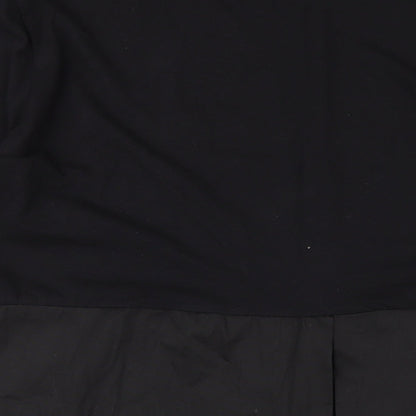 Studio Womens Black Cotton A-Line One Size Round Neck Pullover