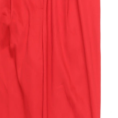Manila Bonita Womens Red Polyester Dress Pants Trousers Size M L31 in Regular Zip