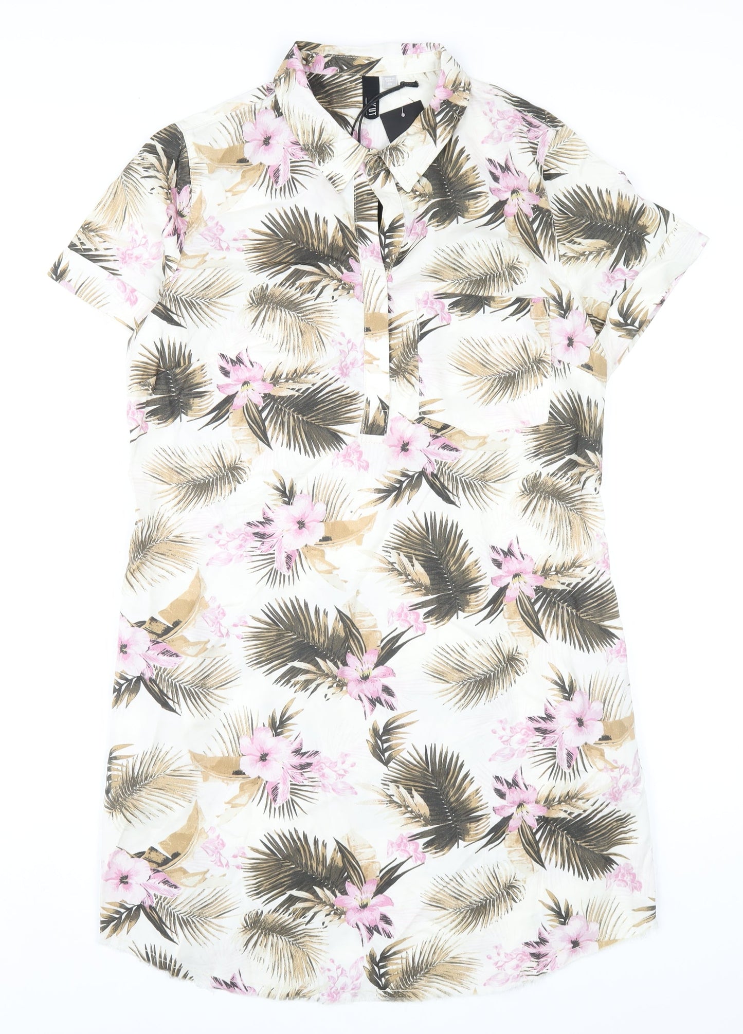 KUT from the Kloth Womens Multicoloured Floral Lyocell Shirt Dress Size M Collared Pullover