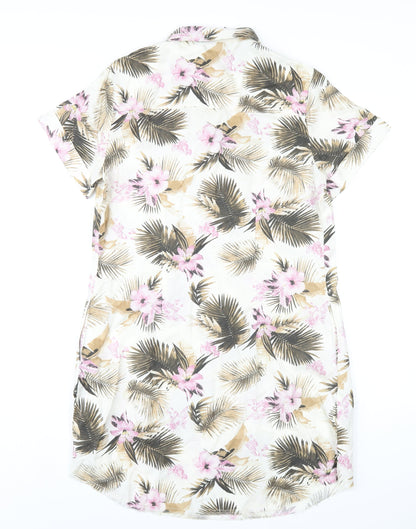 KUT from the Kloth Womens Multicoloured Floral Lyocell Shirt Dress Size M Collared Pullover