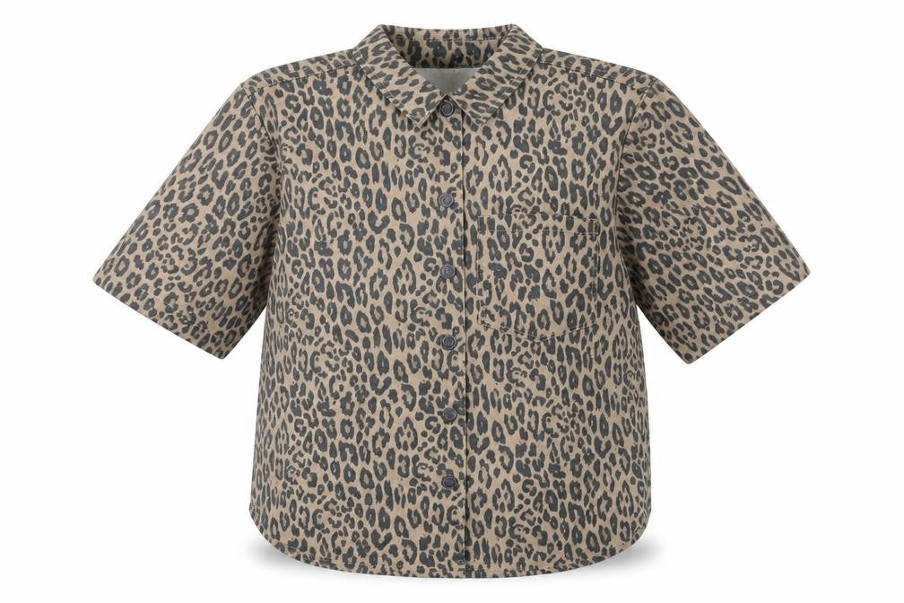 Womens UK Size S Object Brown Basic Button-Up