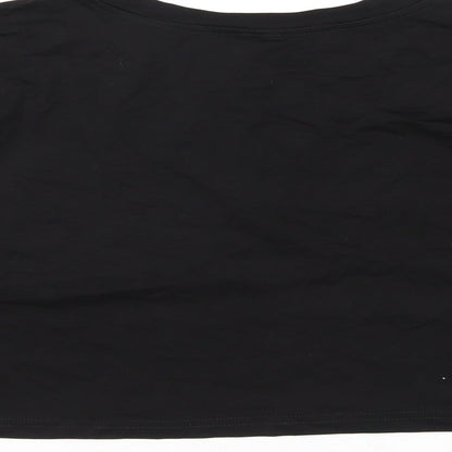 Timoteo Womens Black Modal Cropped T-Shirt Size S Round Neck