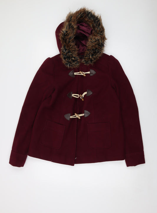 Miss Selfridge Womens Red Jacket Size 4 Toggle