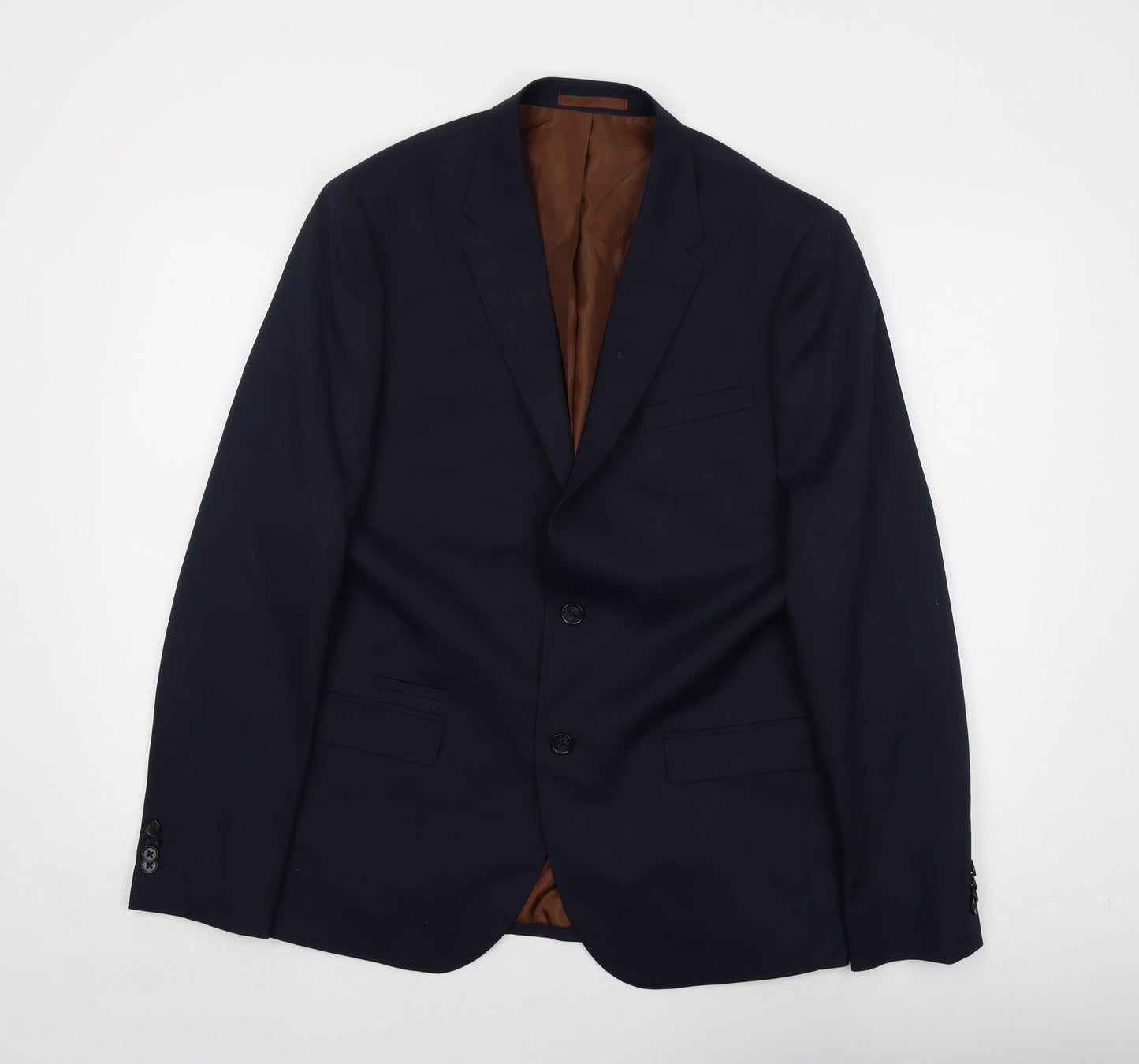 Mens UK Size 42 River Island Regular Blue Suit Jacket
