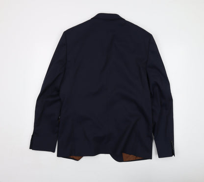 Mens UK Size 42 River Island Regular Blue Suit Jacket