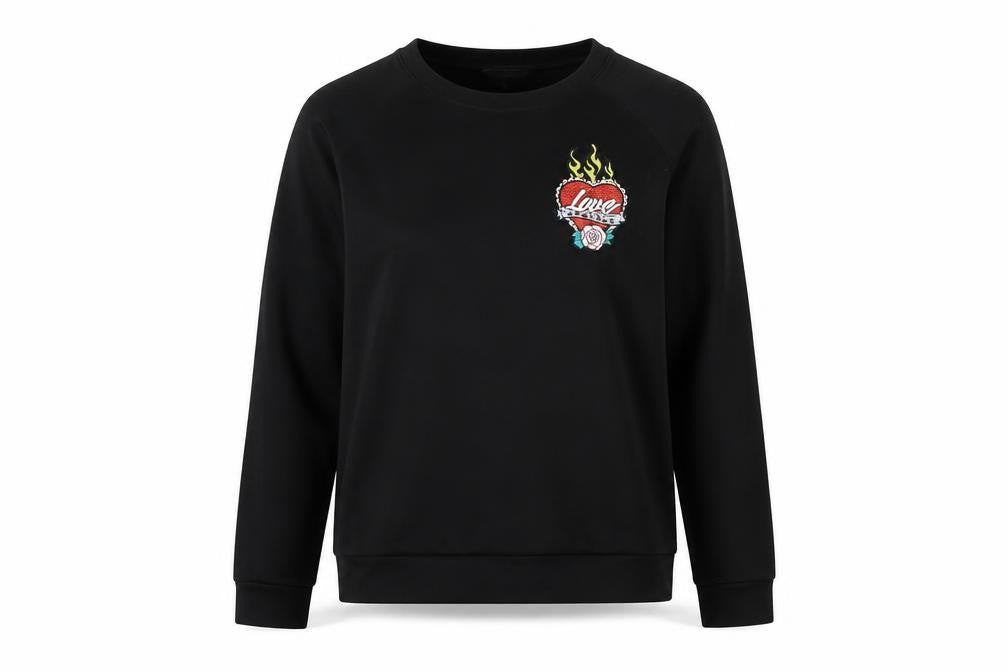 Womens UK Size M Brave Soul Black Pullover Sweatshirt