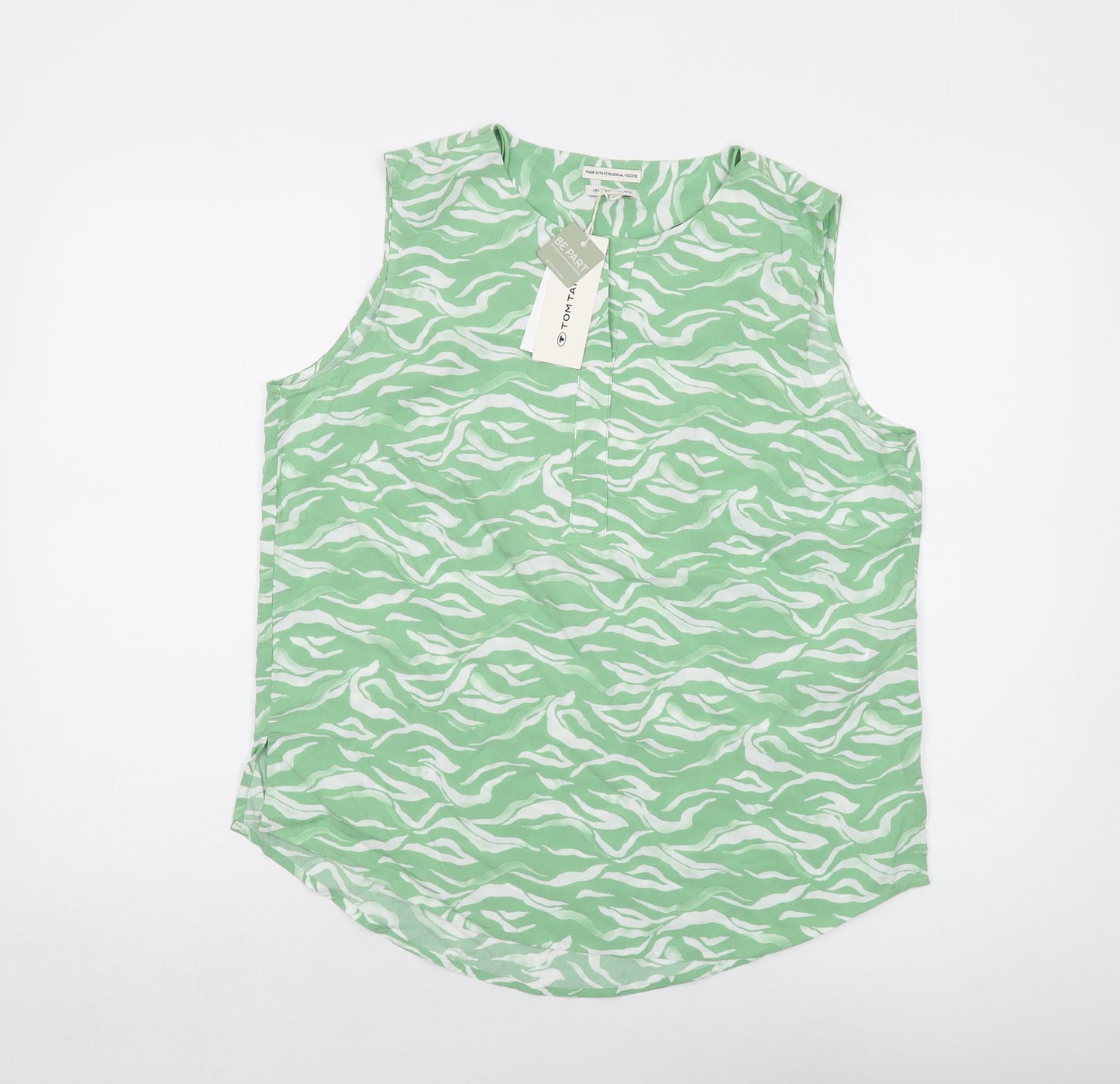 Womens UK Size 10 TOM TAILOR Green Basic Tank