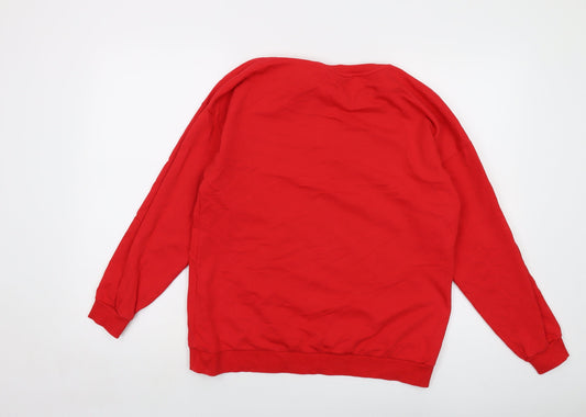 Womens UK Size 12 Disney Red Pullover Sweatshirt