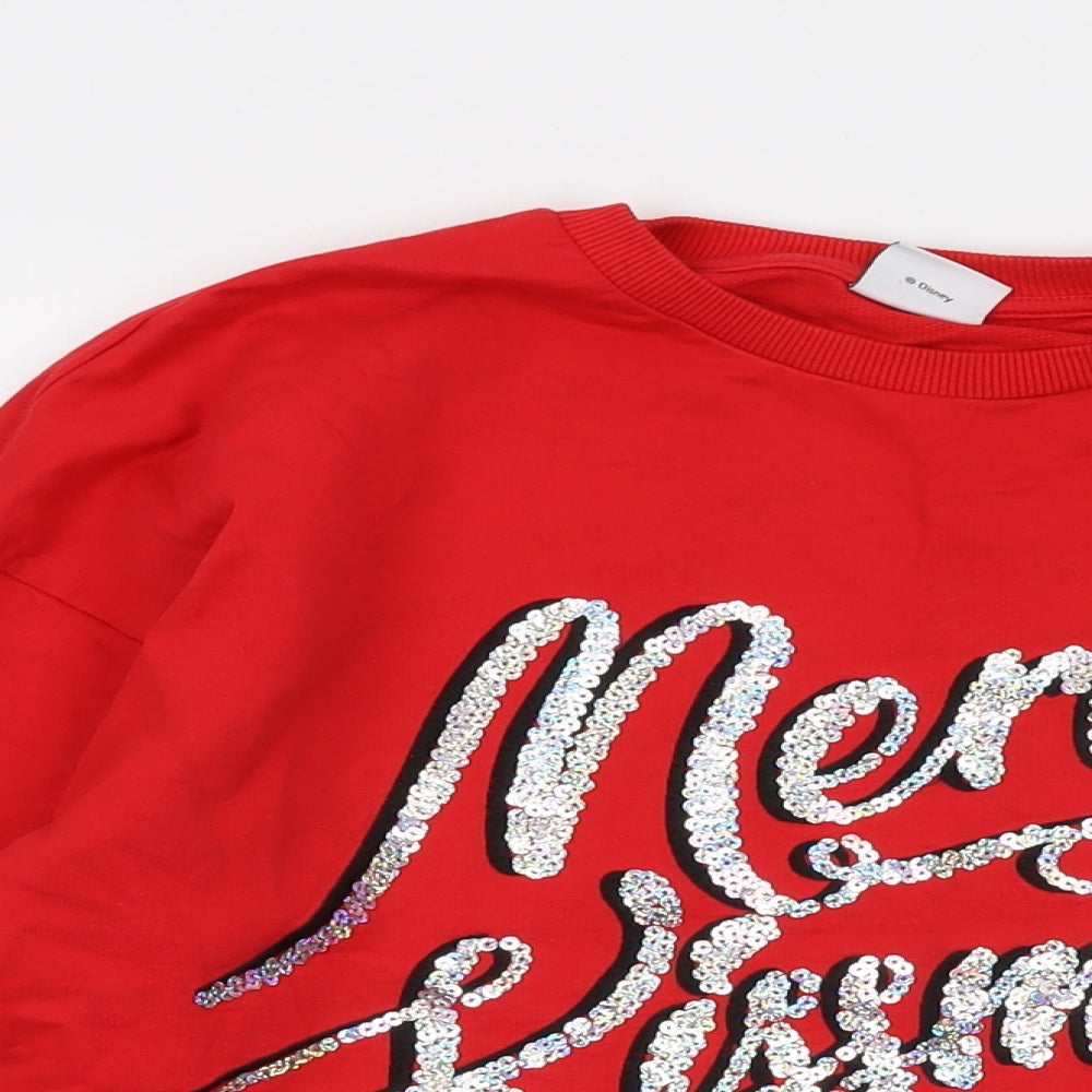 Womens UK Size 12 Disney Red Pullover Sweatshirt