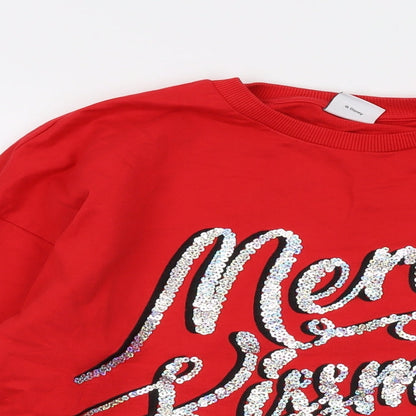 Womens UK Size 12 Disney Red Pullover Sweatshirt