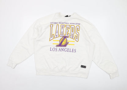 Lakers Womens White Polyester Pullover Sweatshirt Size 6 Pullover