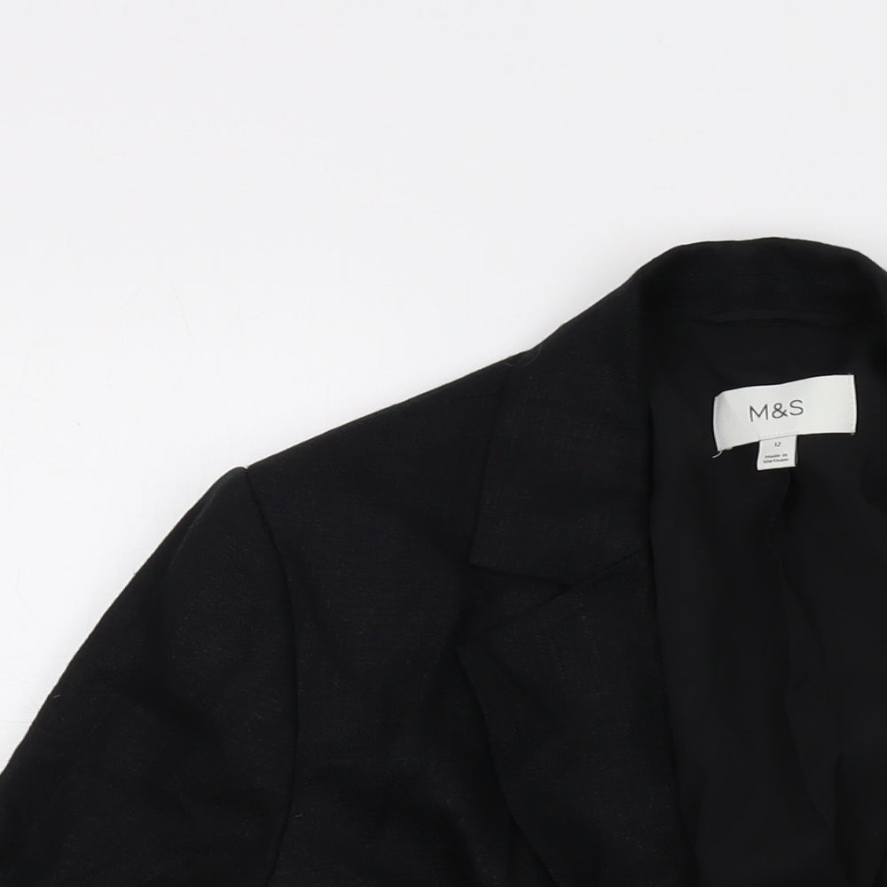Womens UK Size 12 Marks and Spencer Black Jacket