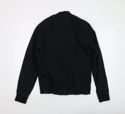 Mens UK Size M River Island Black Bomber Jacket
