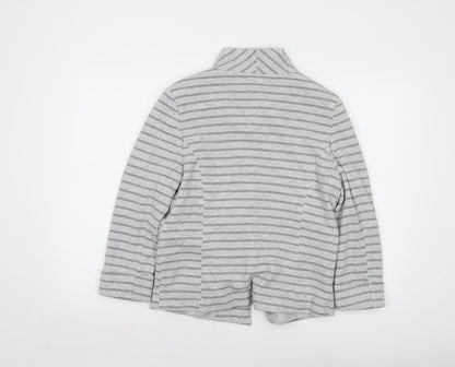Principles Womens Grey Striped Jacket Size 14 Hook & Eye