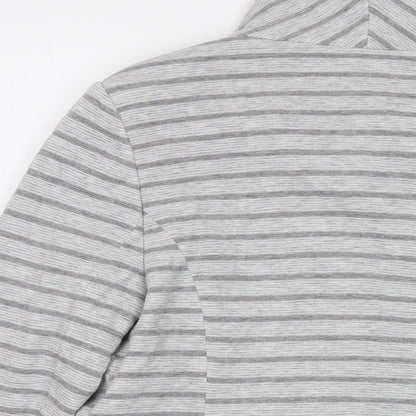 Principles Womens Grey Striped Jacket Size 14 Hook & Eye
