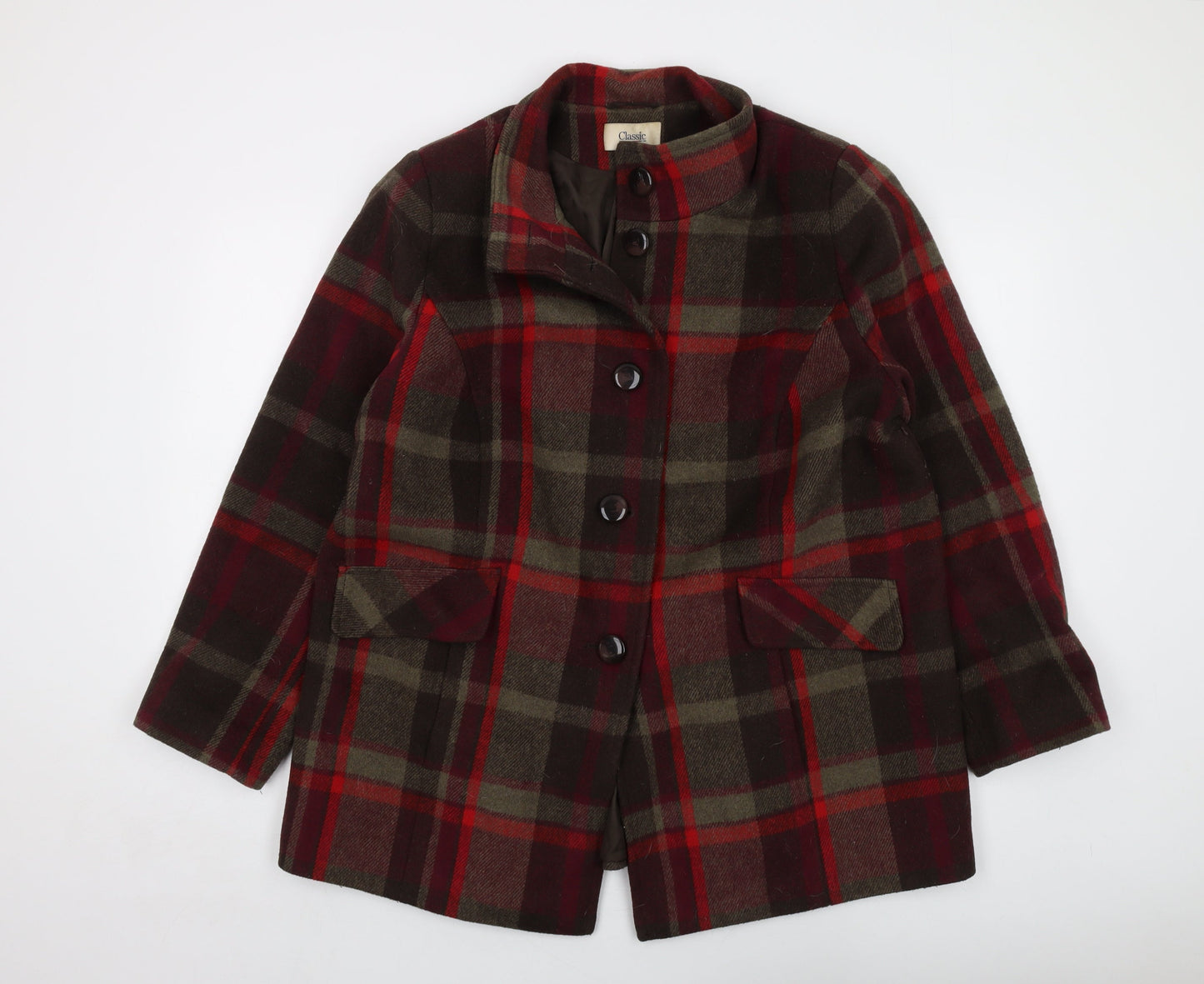 Womens UK Size 18 Classic Multicoloured Overcoat