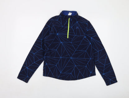 Quechua Boys Blue Geometric Polyester Pullover Sweatshirt Size 12-13 Years Zip
