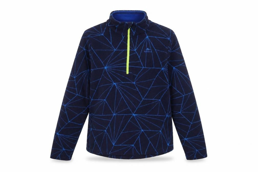 Quechua Boys Blue Geometric Polyester Pullover Sweatshirt Size 12-13 Years Zip
