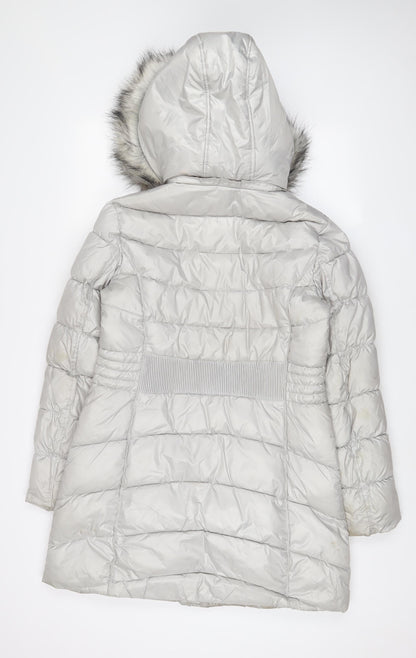 Womens UK Size M Gallery Grey Quilted Coat