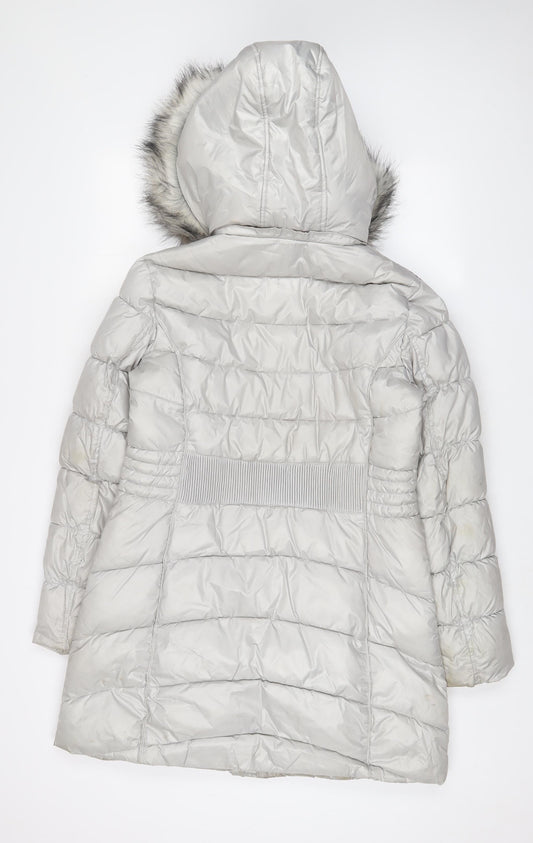 Womens UK Size M Gallery Grey Quilted Coat