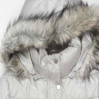Womens UK Size M Gallery Grey Quilted Coat