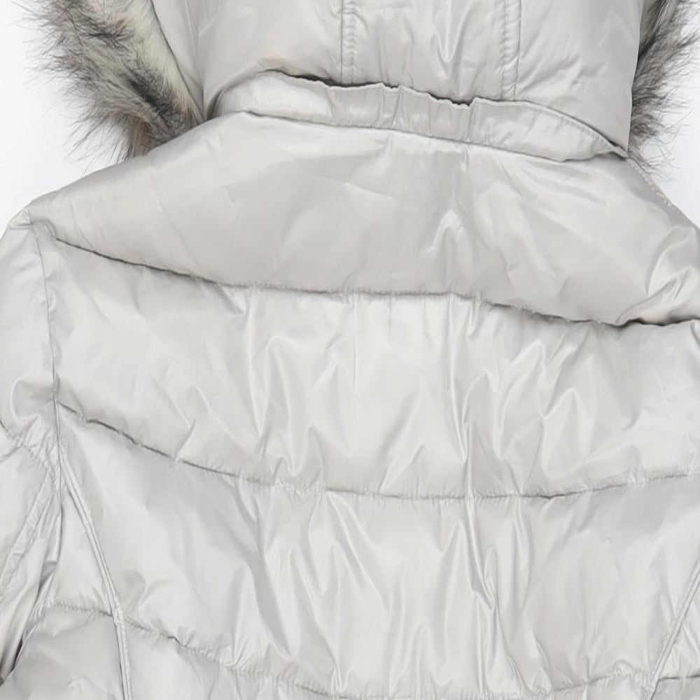 Womens UK Size M Gallery Grey Quilted Coat