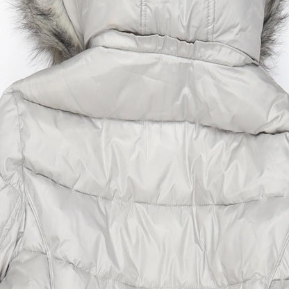 Womens UK Size M Gallery Grey Quilted Coat