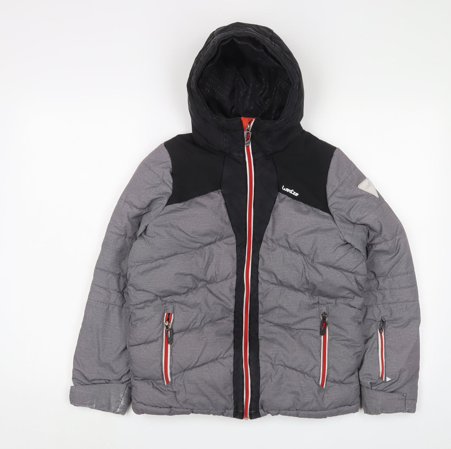 DECATHLON Boys Grey Basic Coat Coat Size 10 Years Zip