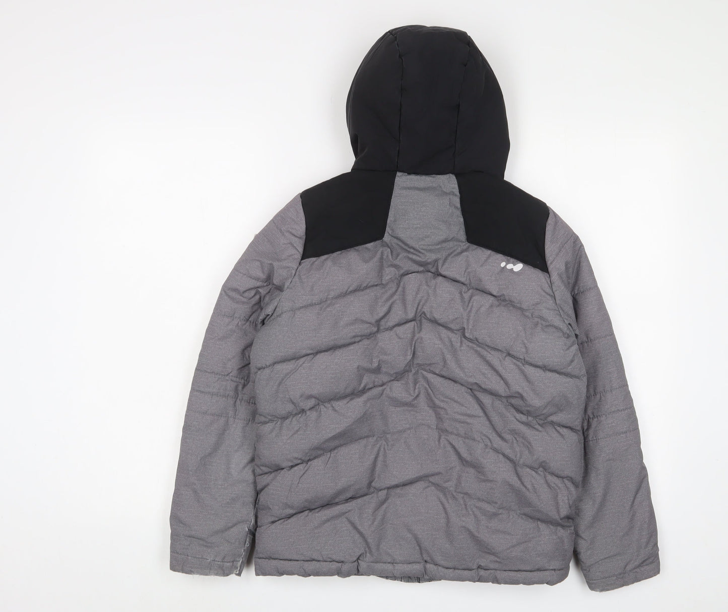 DECATHLON Boys Grey Basic Coat Coat Size 10 Years Zip