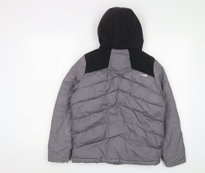 DECATHLON Boys Grey Basic Coat Coat Size 10 Years Zip