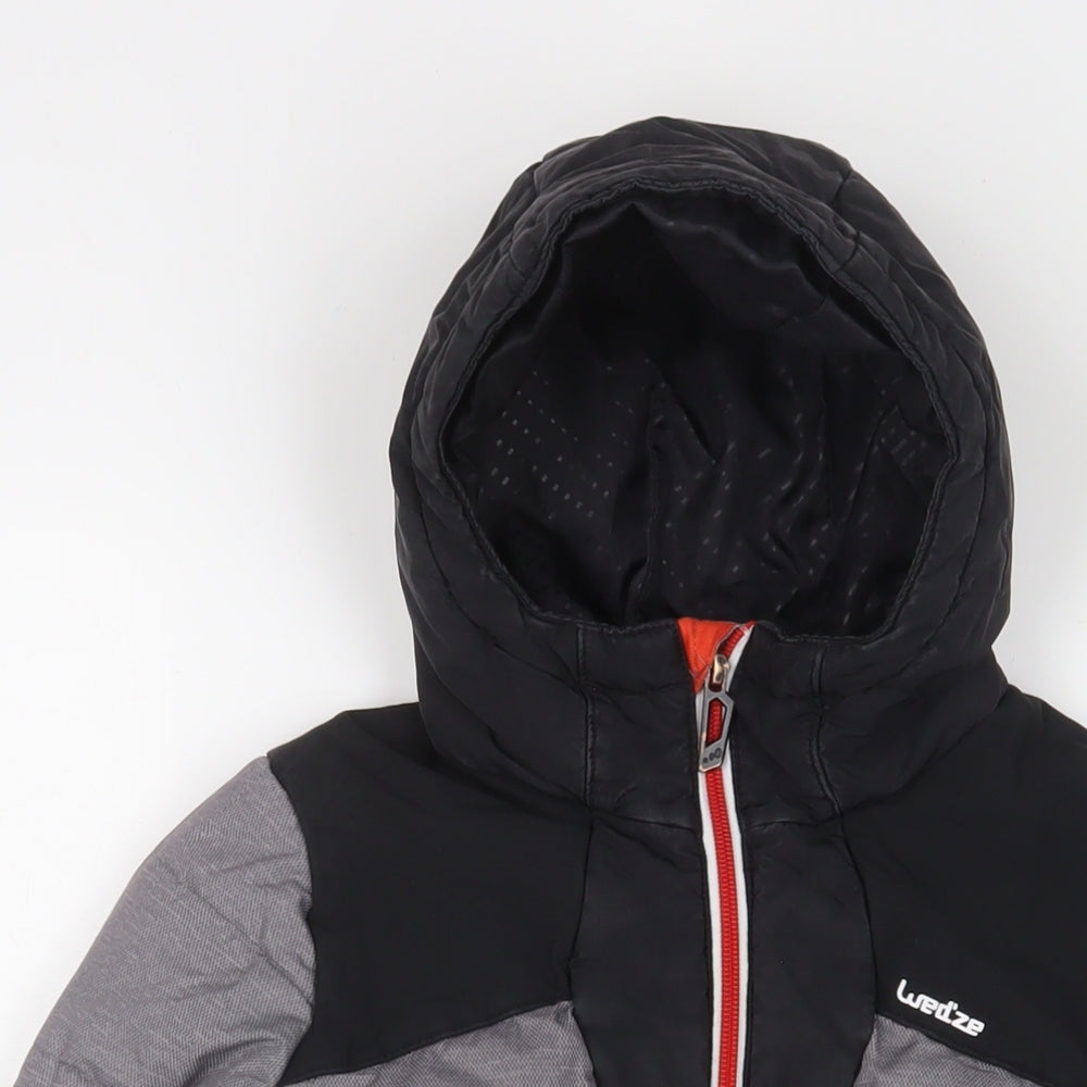 DECATHLON Boys Grey Basic Coat Coat Size 10 Years Zip