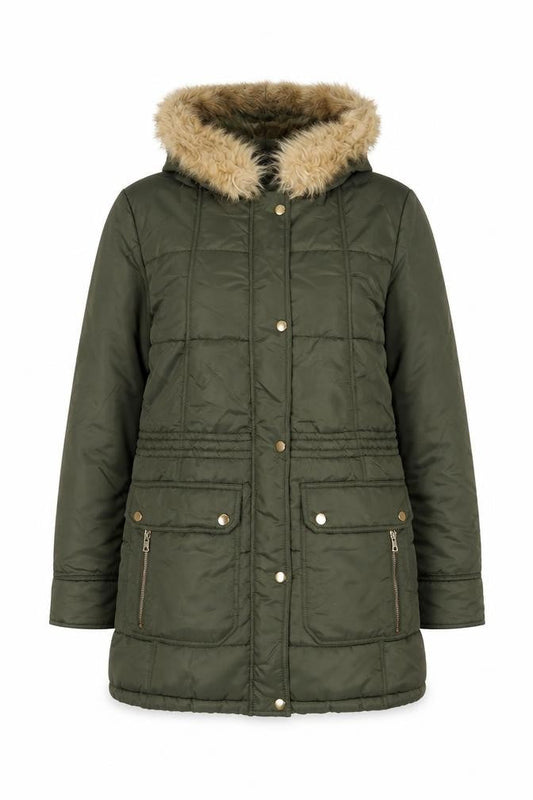 Womens UK Size 10 Threadbare Green Parka Coat
