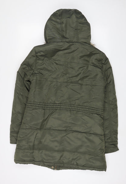 Womens UK Size 10 Threadbare Green Parka Coat