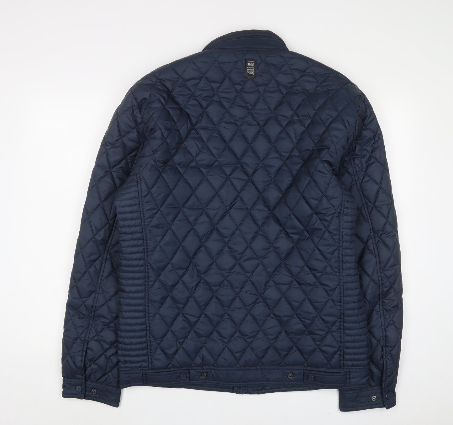 Mens UK Size L Crosshatch Blue Quilted Coat