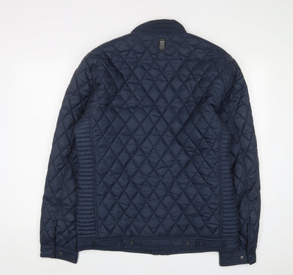 Mens UK Size L Crosshatch Blue Quilted Coat