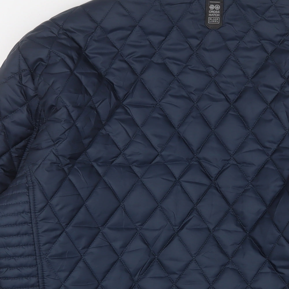 Mens UK Size L Crosshatch Blue Quilted Coat