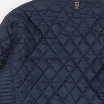 Mens UK Size L Crosshatch Blue Quilted Coat
