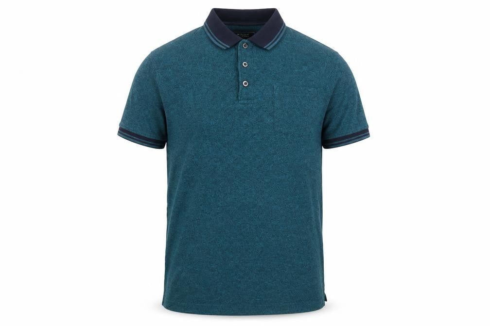 Maine New England Mens Blue Cotton Polo Size M Collared Button