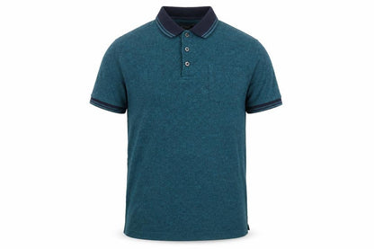 Maine New England Mens Blue Cotton Polo Size M Collared Button