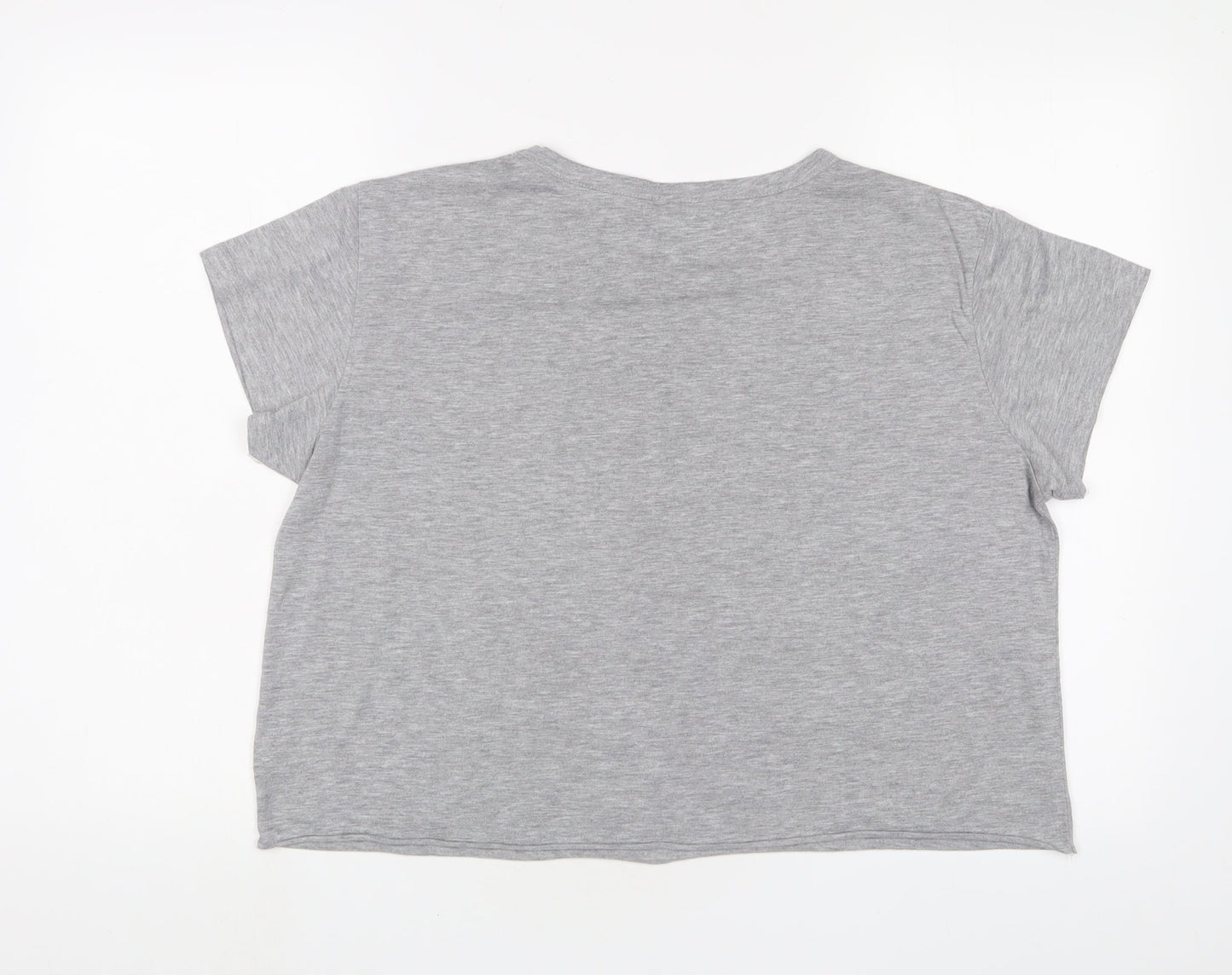 Disney Womens Grey Polyester Cropped T-Shirt Size 20 Collared - Minnie Mouse