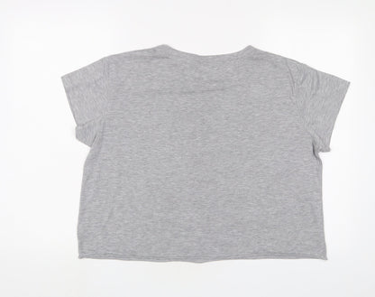 Disney Womens Grey Polyester Cropped T-Shirt Size 20 Collared - Minnie Mouse