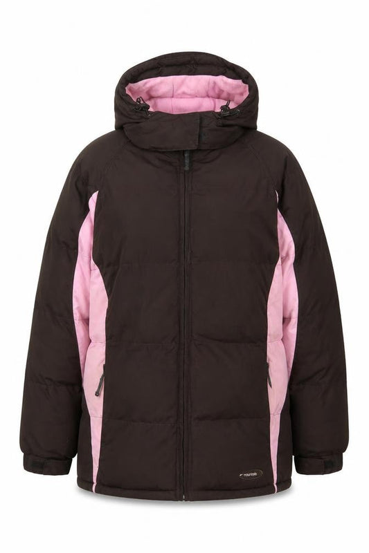 Mountain Life Womens Brown Quilted Coat Size 18 Zip - Logo, Embroidered