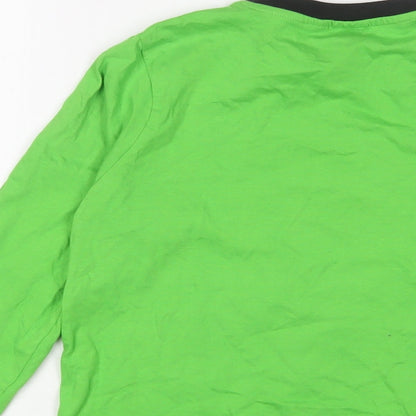 Xbox Boys Green Cotton Basic T-Shirt Size 11-12 Years Crew Neck Pullover