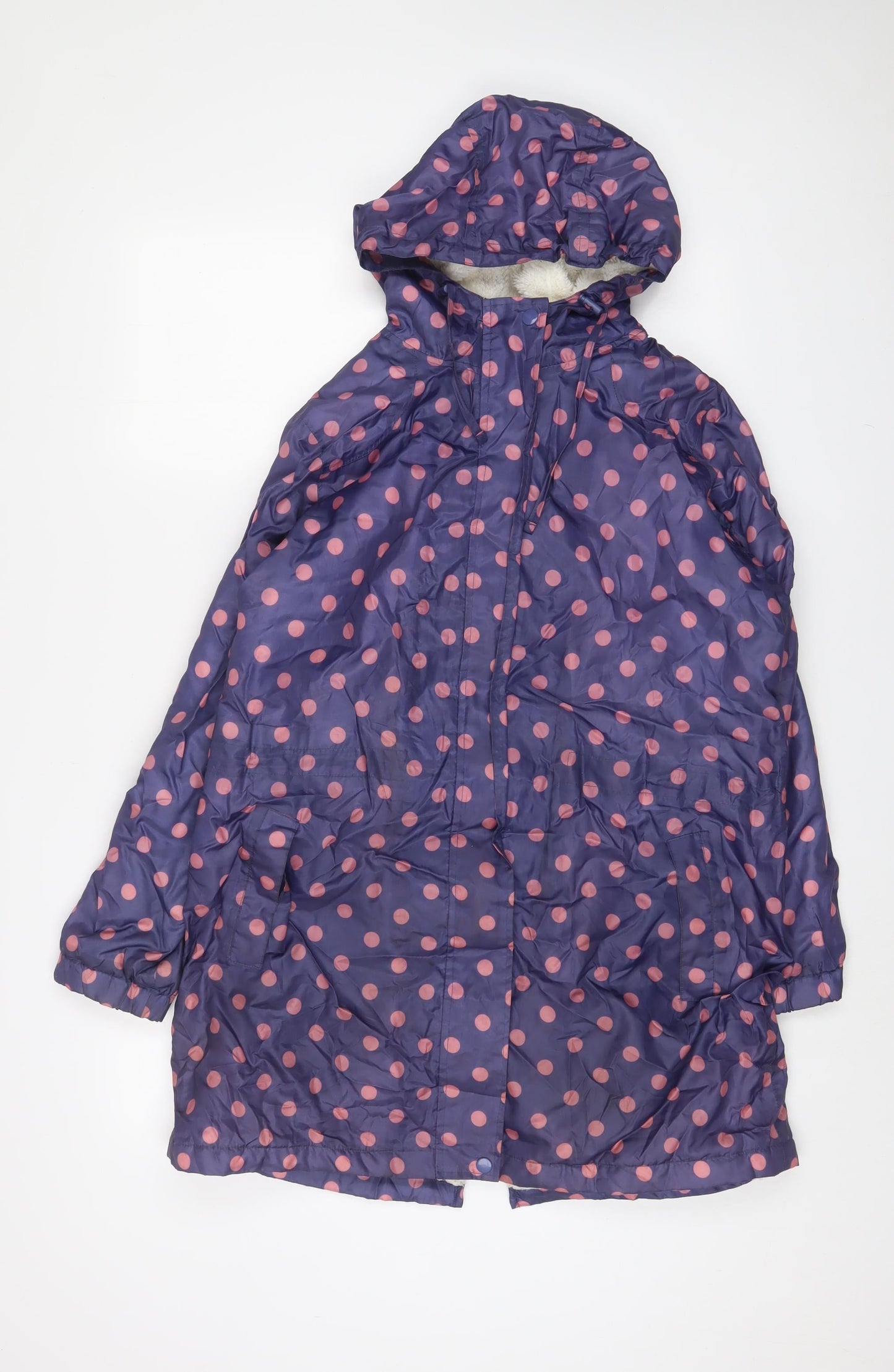 Cotton Traders Womens Purple Polka Dot Jacket Size 12 Zip