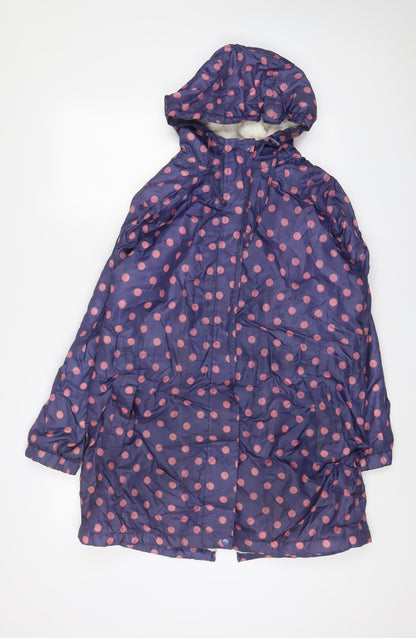 Cotton Traders Womens Purple Polka Dot Jacket Size 12 Zip