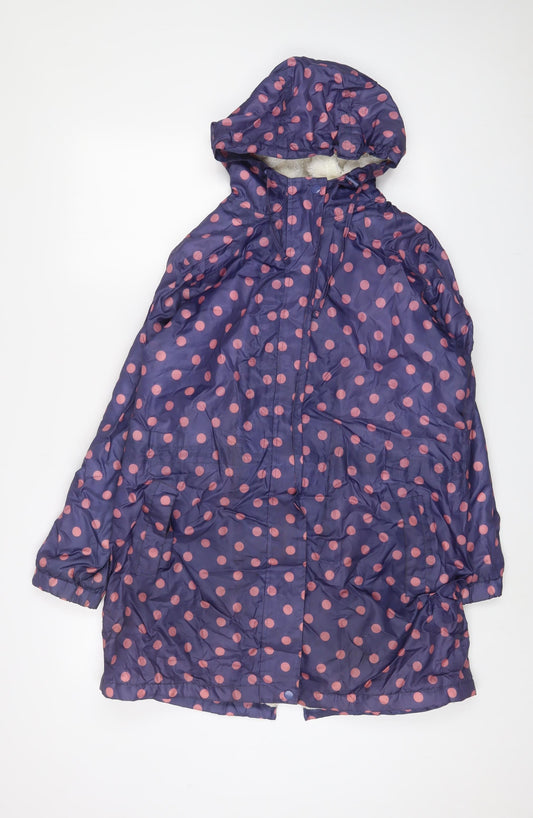 Cotton Traders Womens Purple Polka Dot Jacket Size 12 Zip