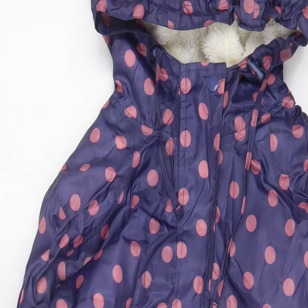 Cotton Traders Womens Purple Polka Dot Jacket Size 12 Zip